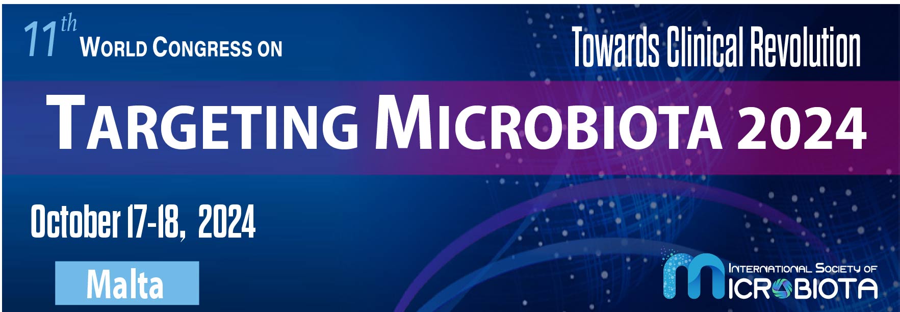 11th World Congress on Targeting Microbiota will be held on October 17-18, 2024 in Malta